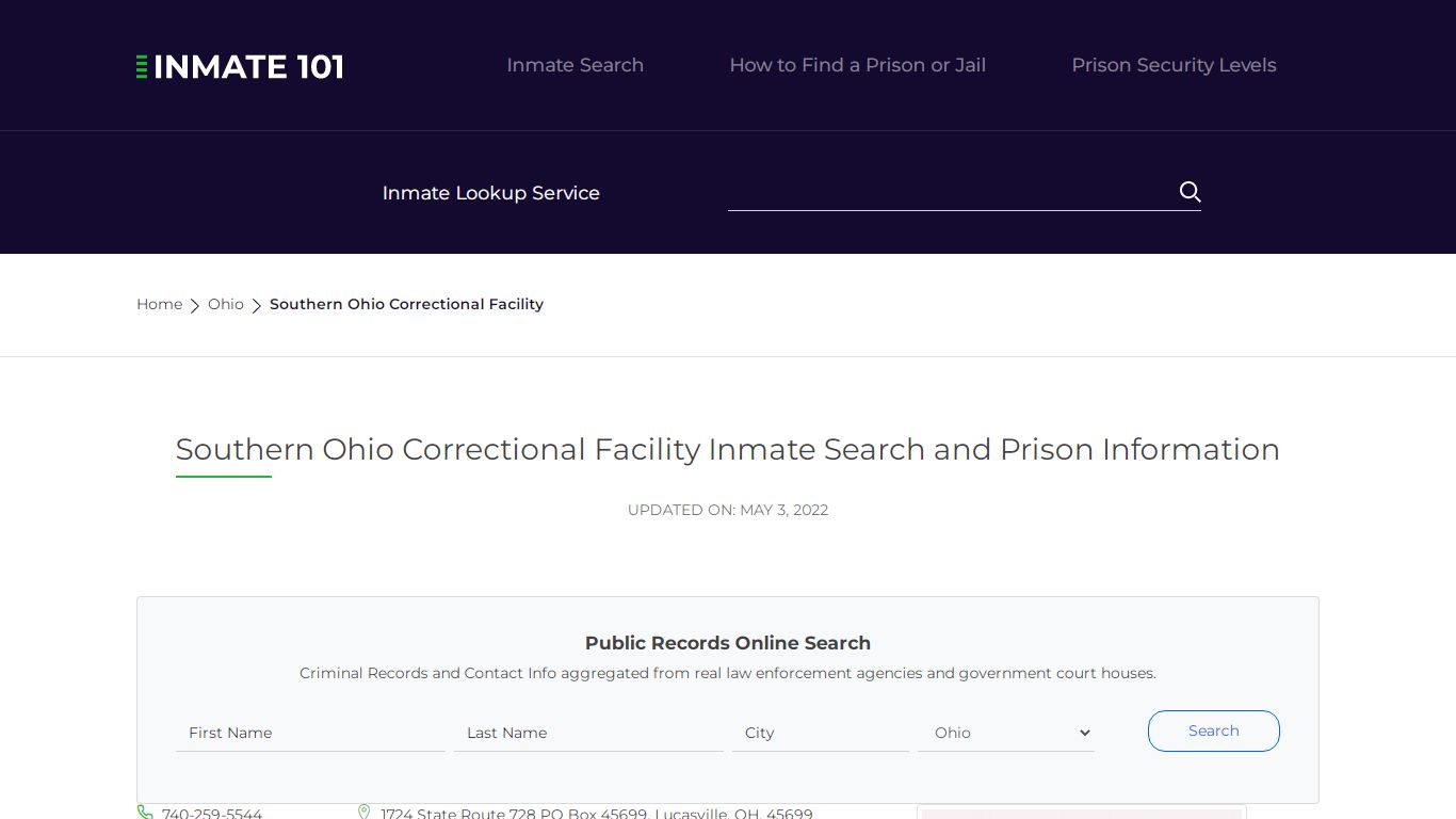 Southern Ohio Correctional Facility Inmate Search ...