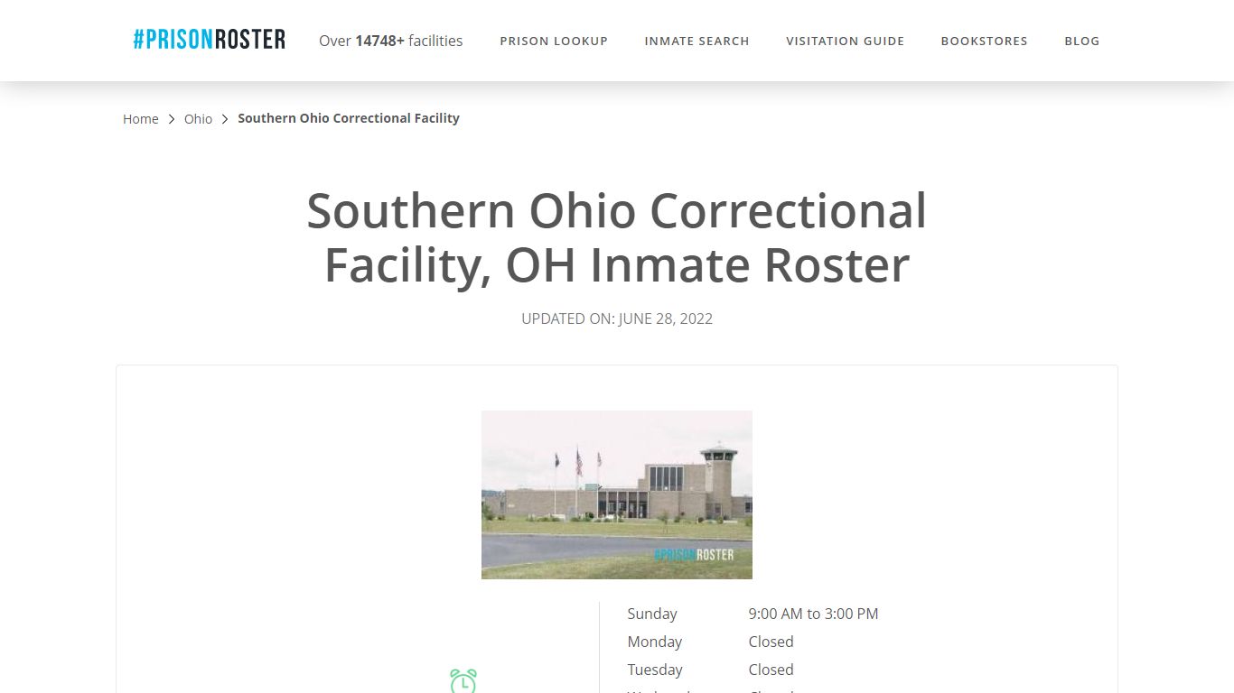 Southern Ohio Correctional Facility, OH Inmate Roster