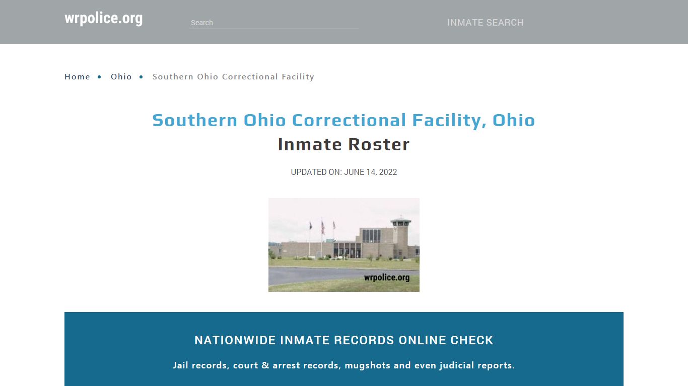 Southern Ohio Correctional Facility, Ohio - Inmate Locator